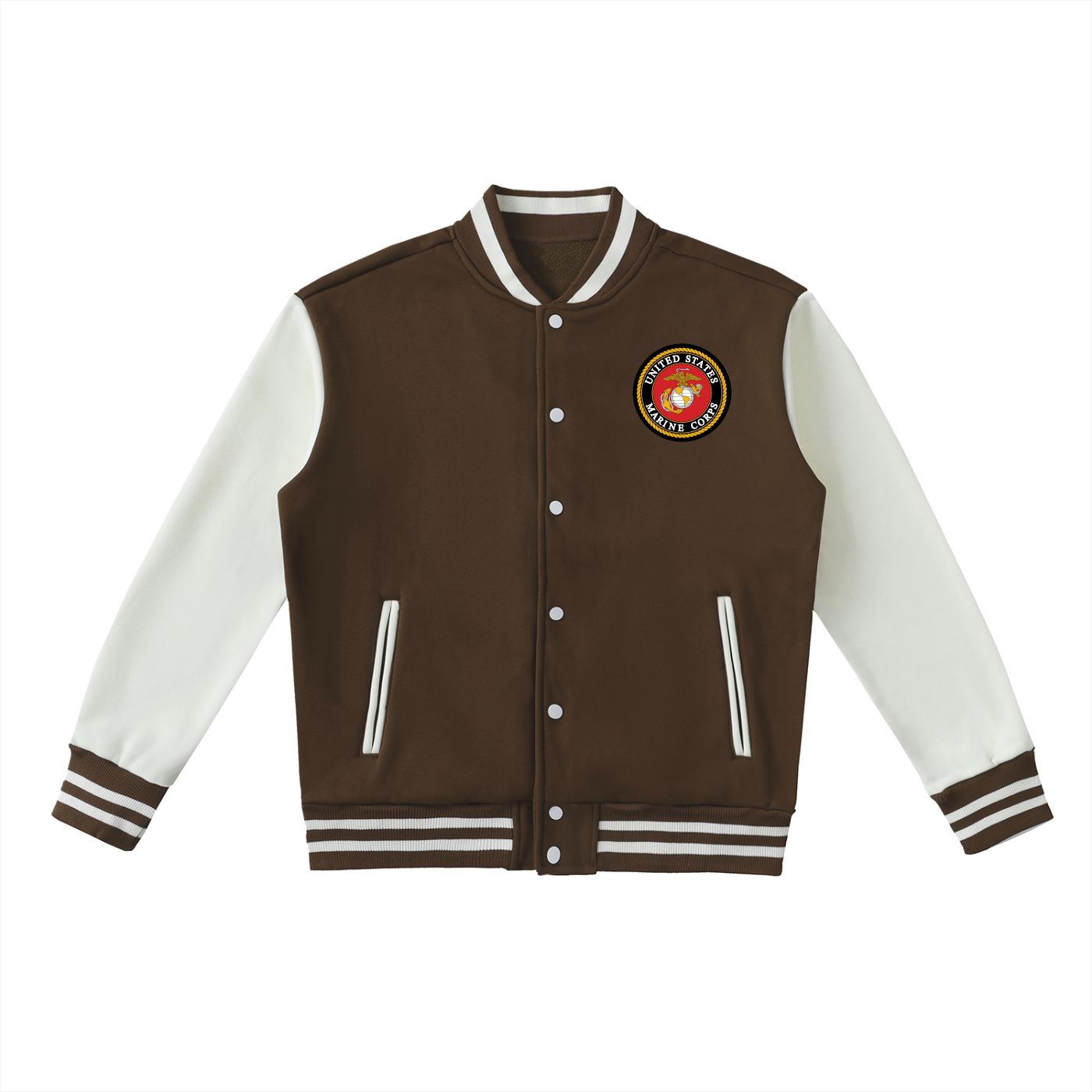Two-Tone Fleeced Varsity Jacket