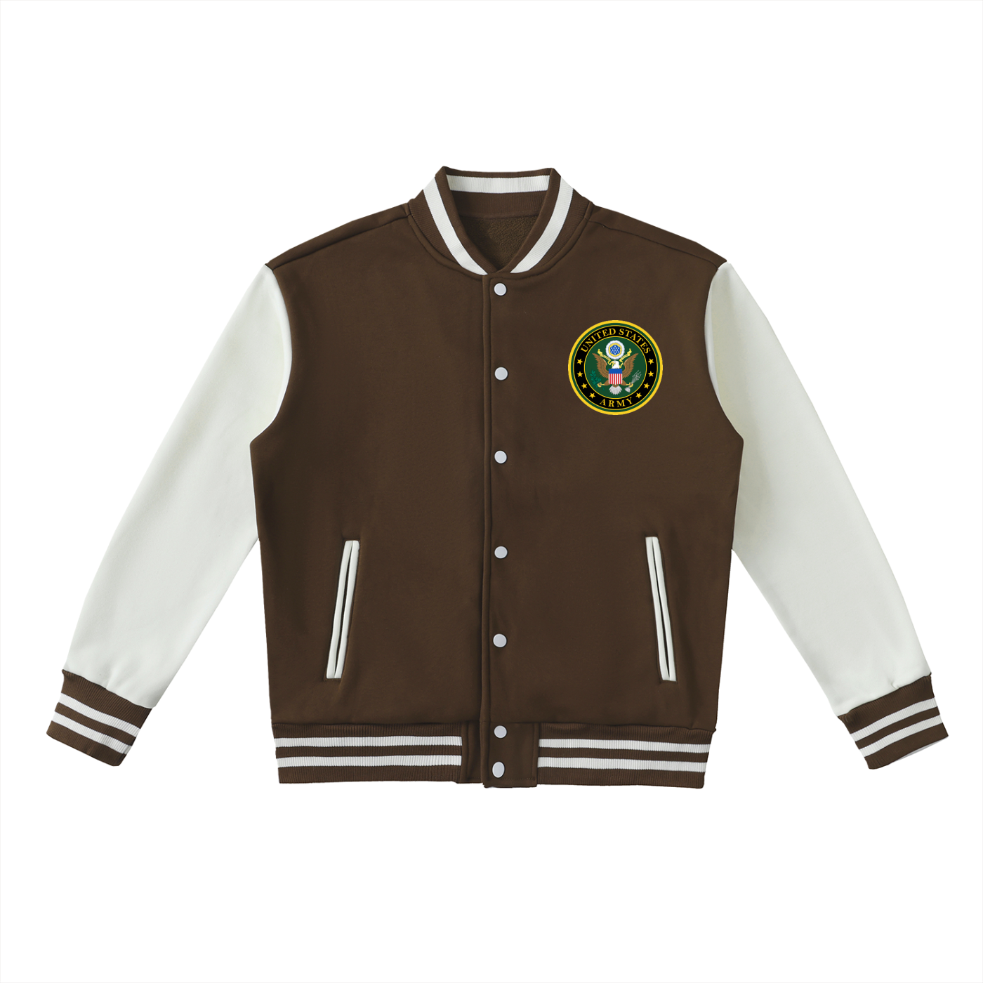 Two-Tone Fleeced Varsity Jacket