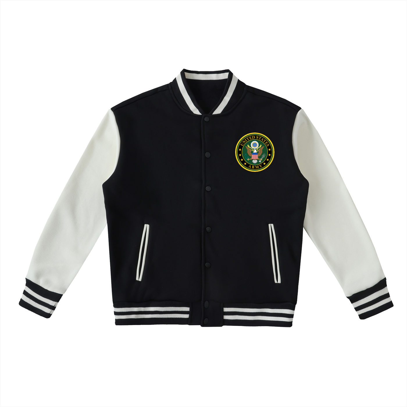 Two-Tone Fleeced Varsity Jacket