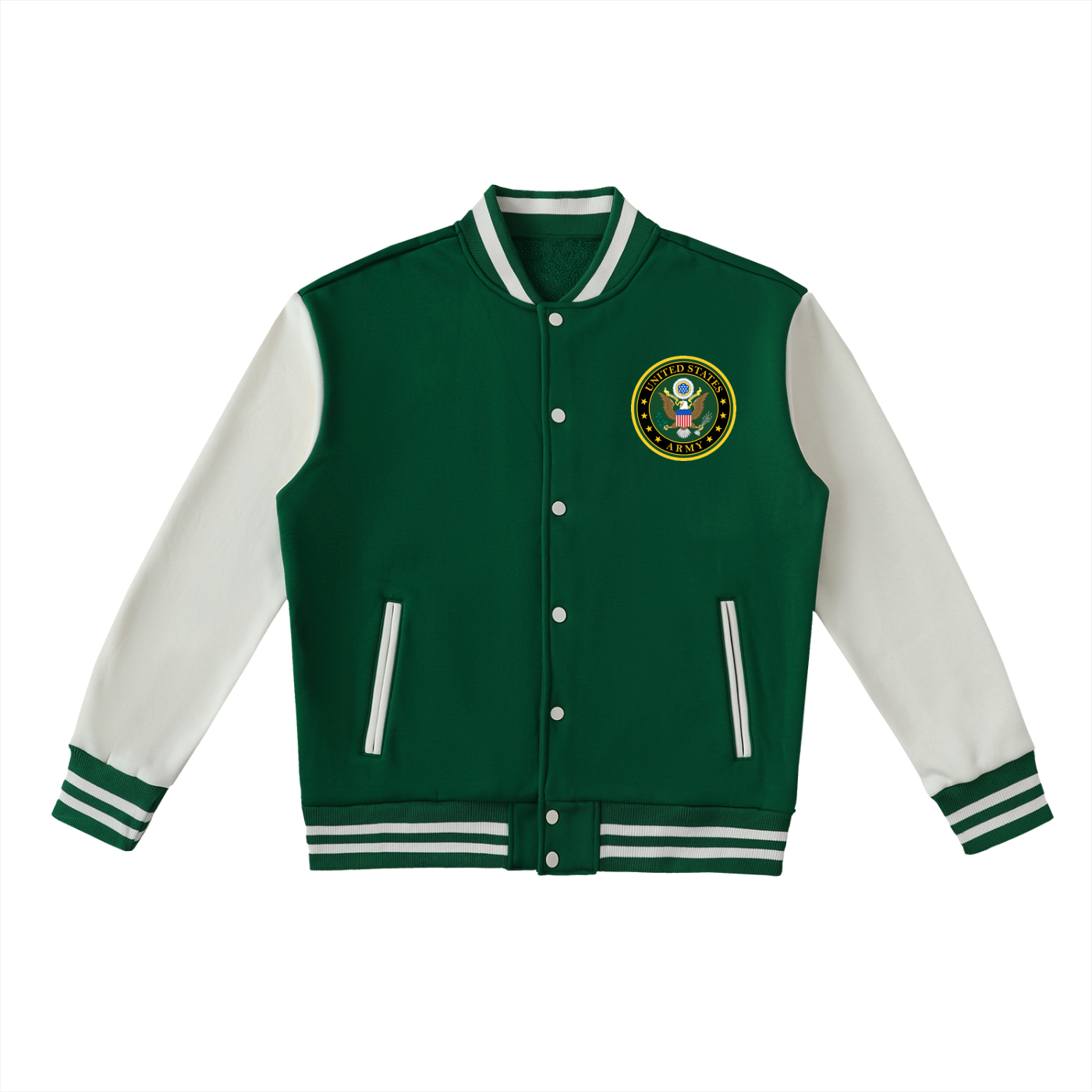 Two-Tone Fleeced Varsity Jacket